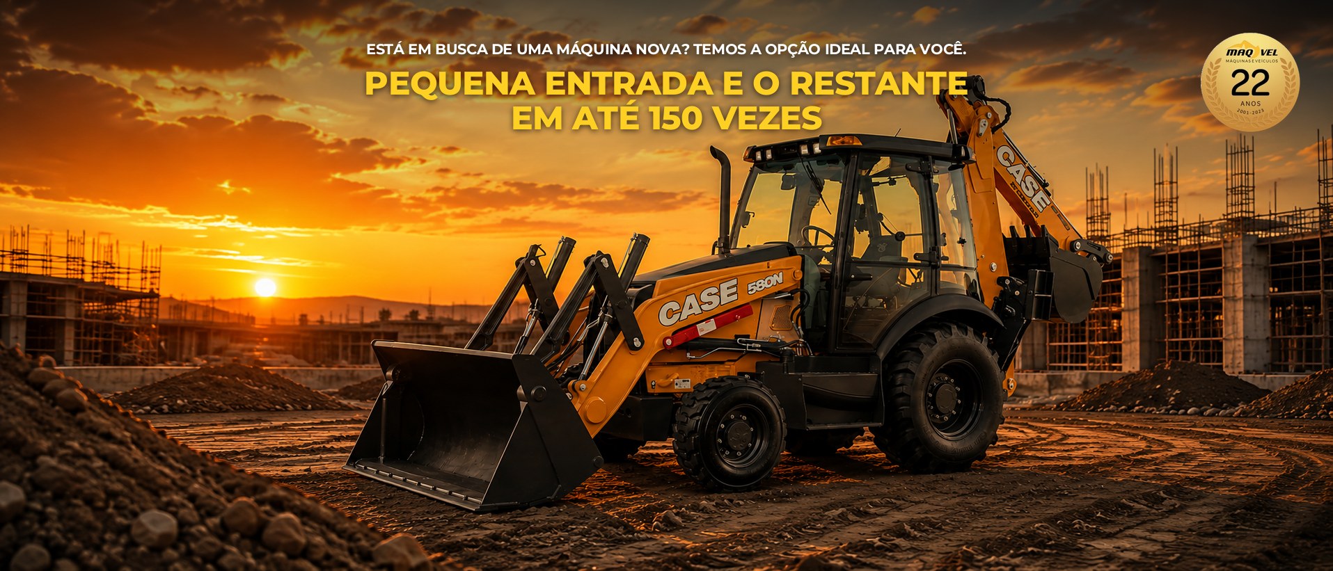 Retroescavadeira Case 580N 0 hora à venda na Maqvel